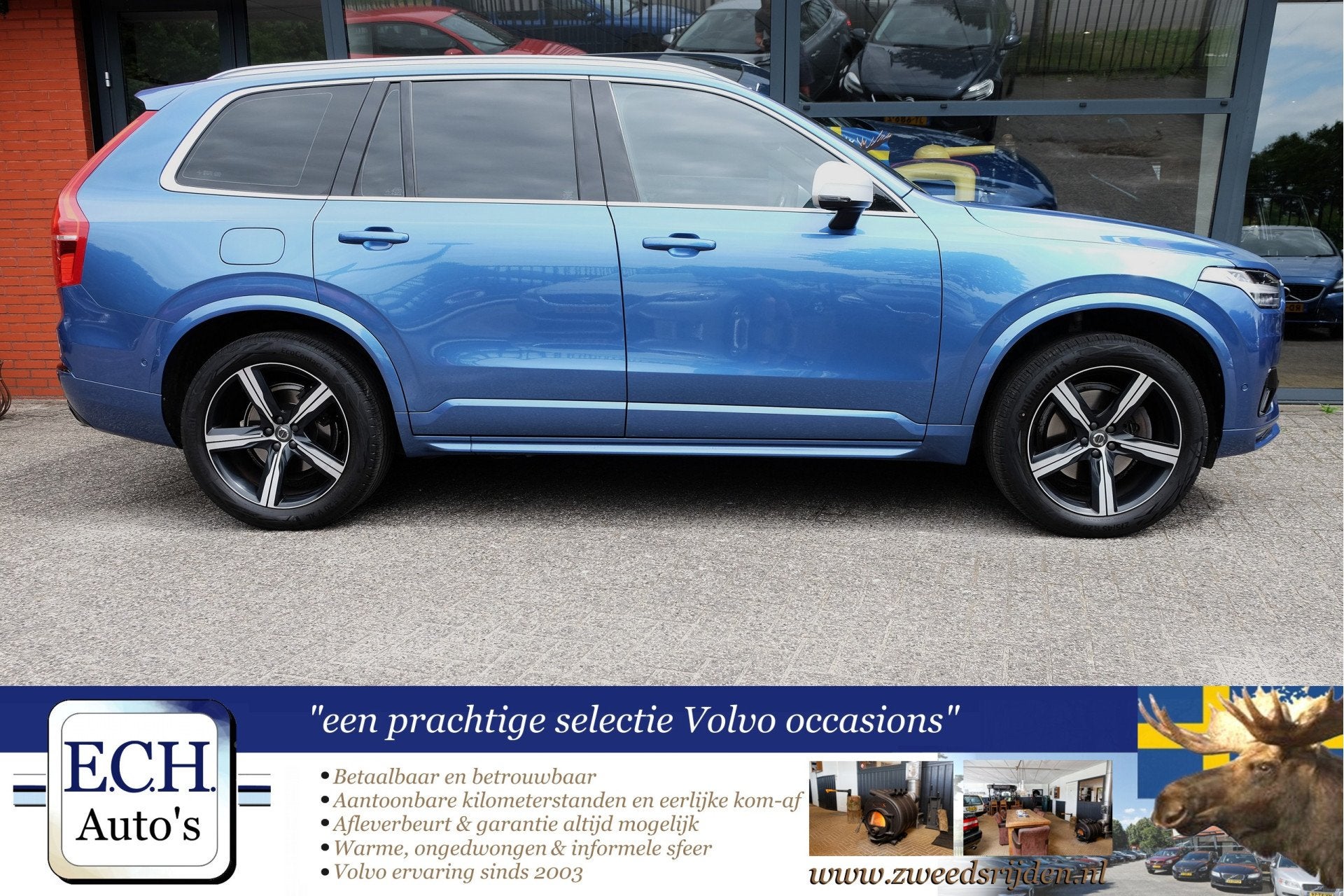 Volvo XC90 2.0 T5 AWD R-Design Panodak, Adaptieve CC, 7 zits, Gebruikt, 4 cilinders, 7 stoelen, 120 €/maand
