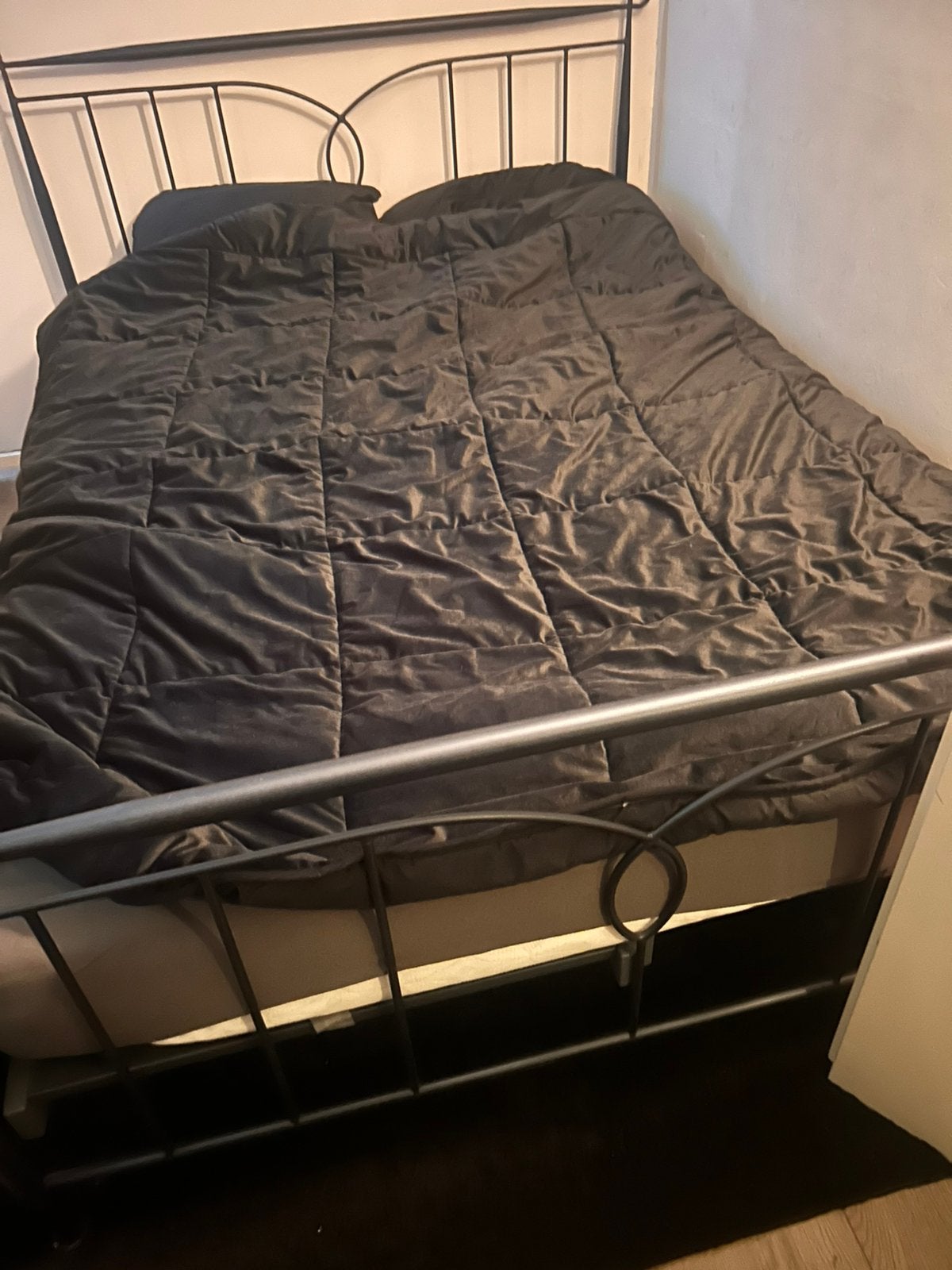 Tweepersoons bed 140x200, Ophalen, Zwart, Tweepersoons, 140 cm