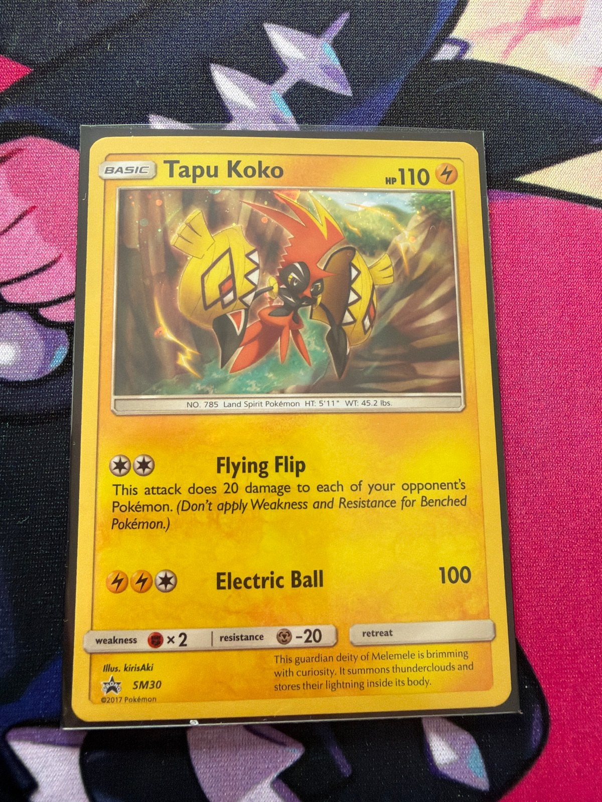Tapu Koko SM30 Promo Pokémon Kaart, Ophalen of Verzenden, Zo goed als nieuw, Losse kaart, Foil