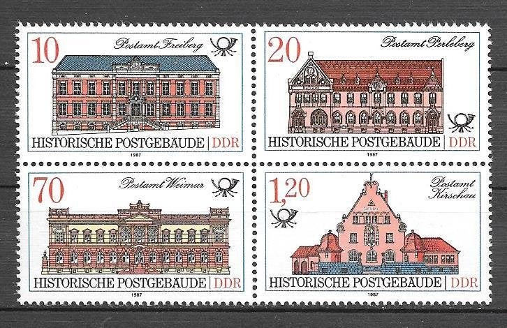Duitsland - DDR 1987 Postkantoren Postfris, Verzenden, DDR, Postfris