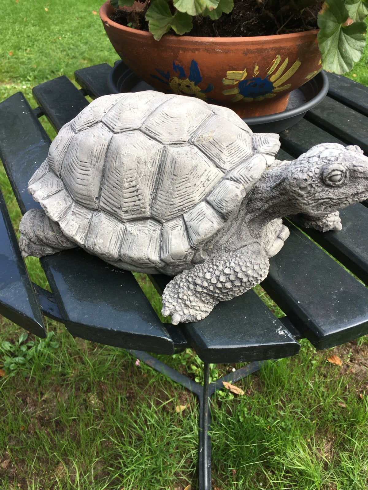 Tuinbeeld schildpad - Beton, Tuin en Terras, Ophalen, Gebruikt, Beton, Dierenbeeld