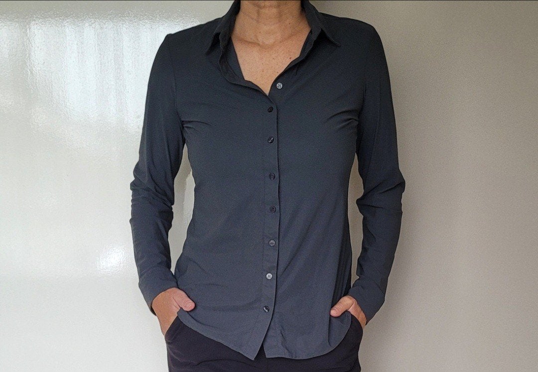 Studio Anneloes Poppy blouse S Antracietgrijs Travelstof top, Studio Anneloes, Verzenden, Zo goed als nieuw, Maat 36 (S)