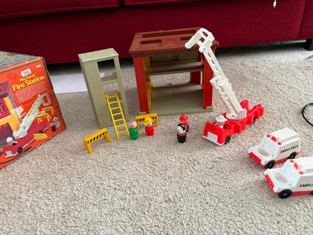 Vintage Fisher-Price Brandweerkazerne - in originele Doos, Ophalen of Verzenden, Gebruikt, Speelset