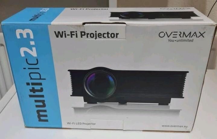 Overmax multipic 2.3 wifi beamer + remote in doos, Ophalen of Verzenden, LED