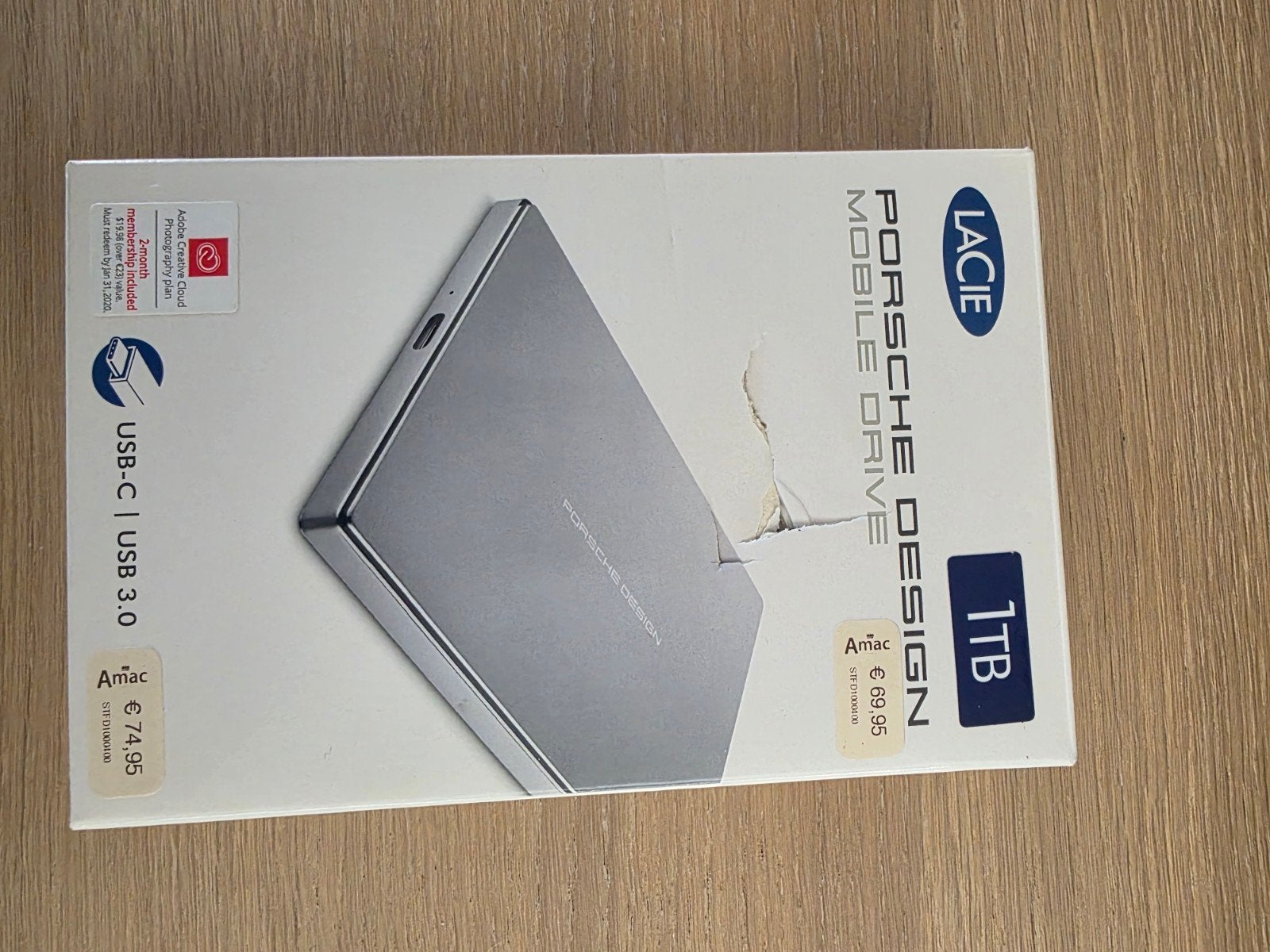 Lacie Porsche Design Mobile Drive 1TB USB-C | USB 3.0, Computers en Software, Harde schijven, Server, HDD, Nieuw, 1TB