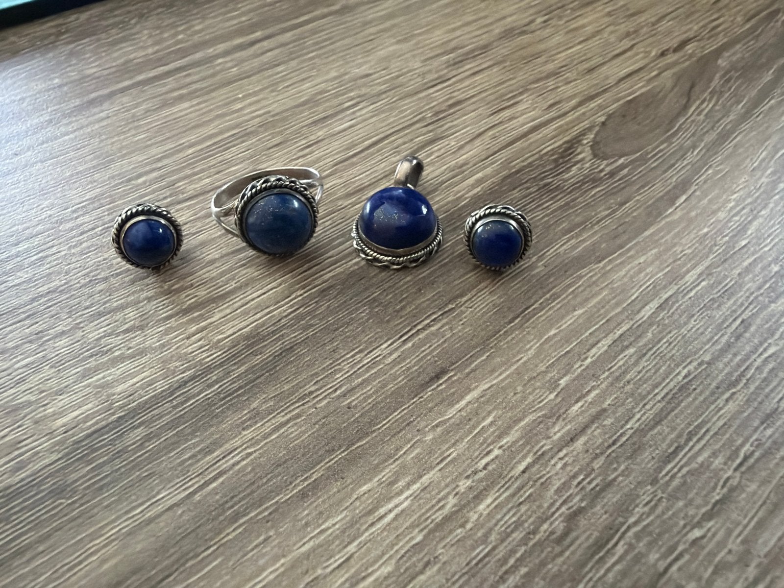 Lapis Lazuli 925 Zilveren Sieradenset, Ophalen of Verzenden, Zilver, Met edelsteen