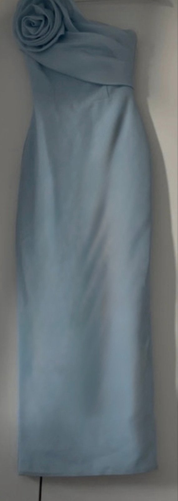 La Vôtre Dress lichtblauwe avondjurk met roos maat s, Blauw, Ophalen of Verzenden, Zo goed als nieuw, Maat 36 (S)