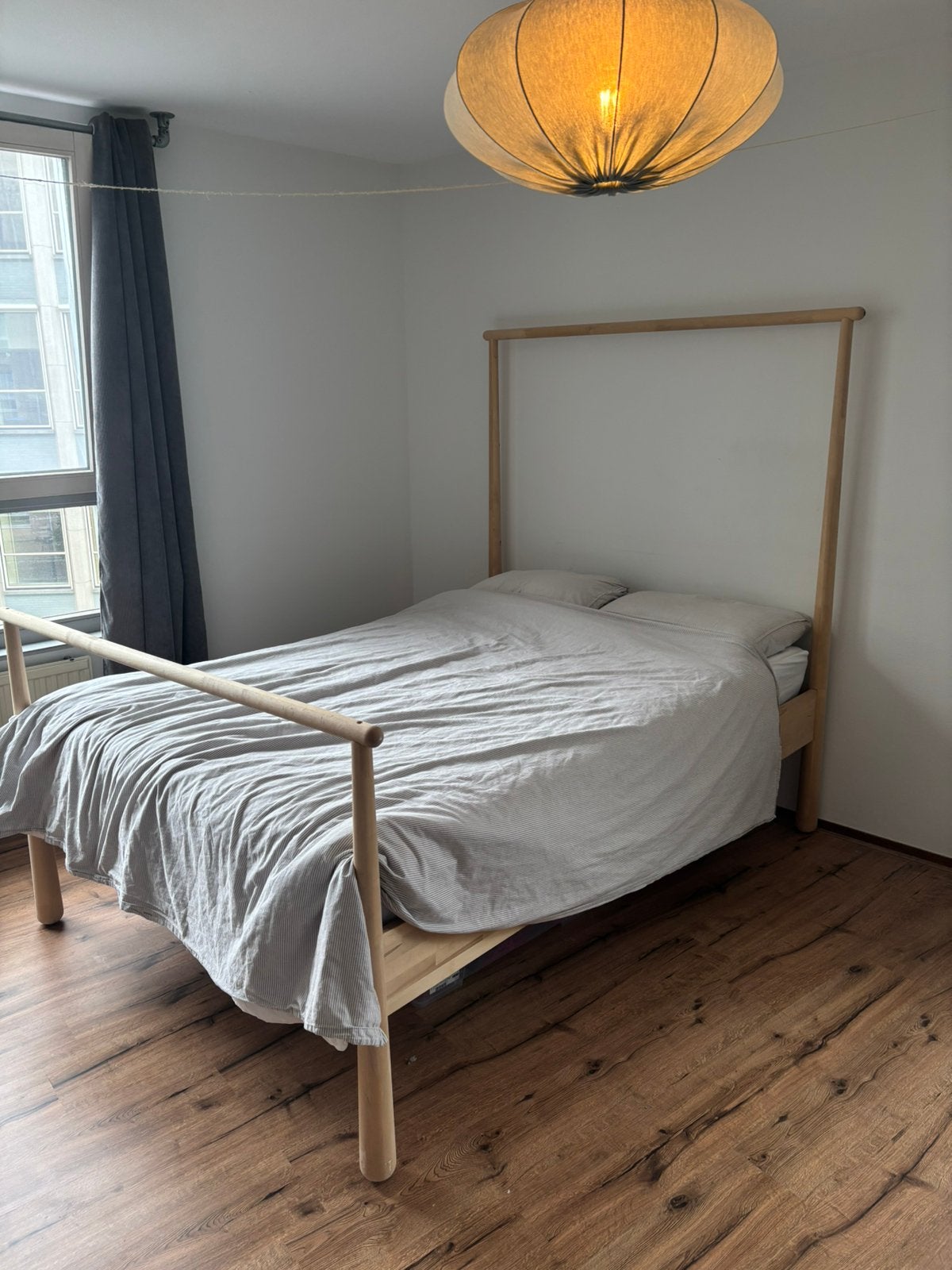 Scandinavisch Ikea bed hout Gjora, Ophalen, Beige, Scandinavisch, 140 cm