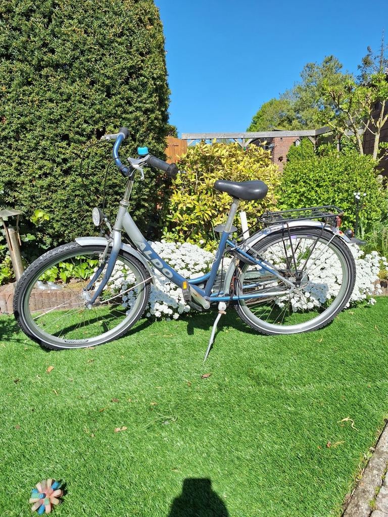 Aldo fiets blauw/grijs, leeftijd +6 jaar, Fietsen en Brommers, Fietsen | Meisjes, Ophalen, Terugtraprem, Gebruikt, 20 inch