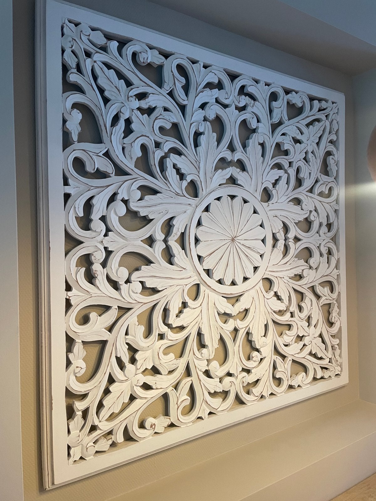 Wanddecoratie paneel hout 120x120, Ophalen, 120 cm, Hout, Zo goed als nieuw