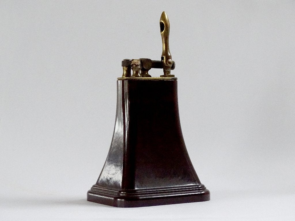 Jaren '20 bruin Art Deco Bakelieten lift arm tafelaansteker, Verzenden, Gebruikt, Aansteker