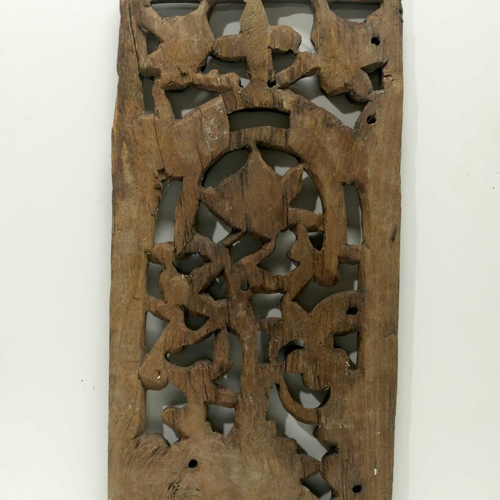 Antiek houtsnijwerk HP7 hout Indonesie kunst landelijk oud, Ophalen of Verzenden