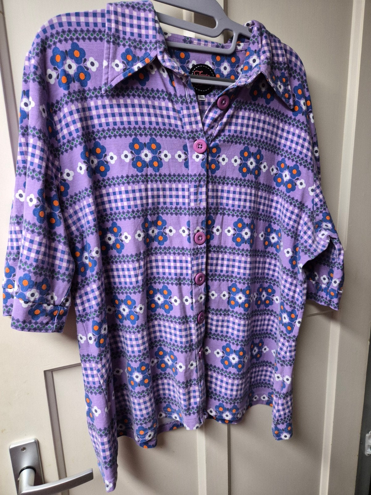 Tante Betsy blouse XXL - paars met bloemenprint, Kleding | Dames, Tante Betsy, Paars, Maat 46/48 (XL) of groter, Ophalen of Verzenden