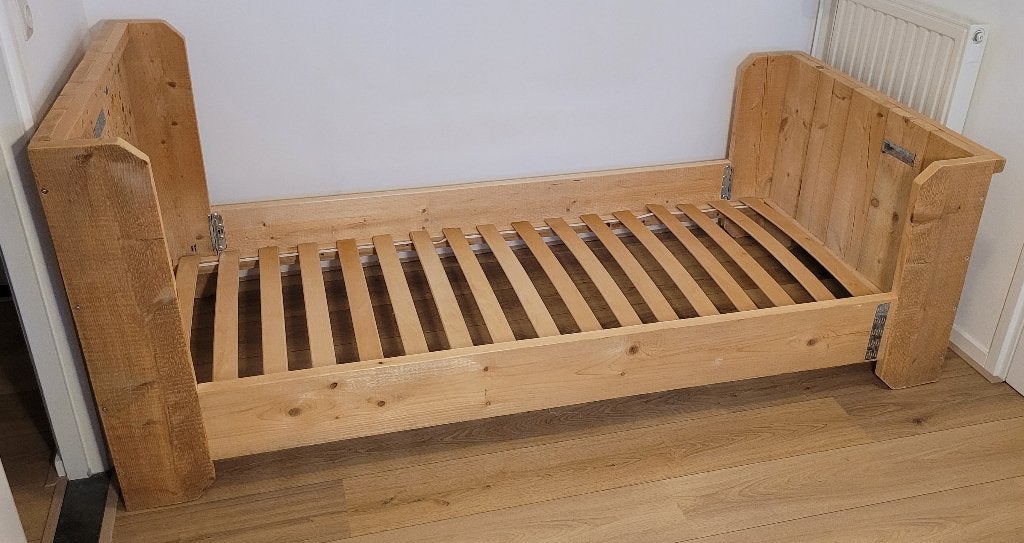 Steigerhouten kinderbed 90x170, Ophalen, Gebruikt, 90 cm, Eenpersoons