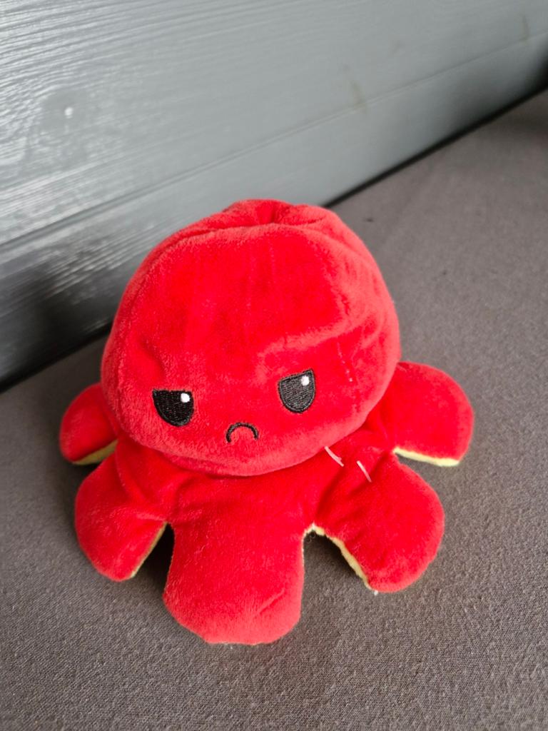 Pluche octopus omkeerbaar., Ophalen of Verzenden, Zo goed als nieuw, Overige typen