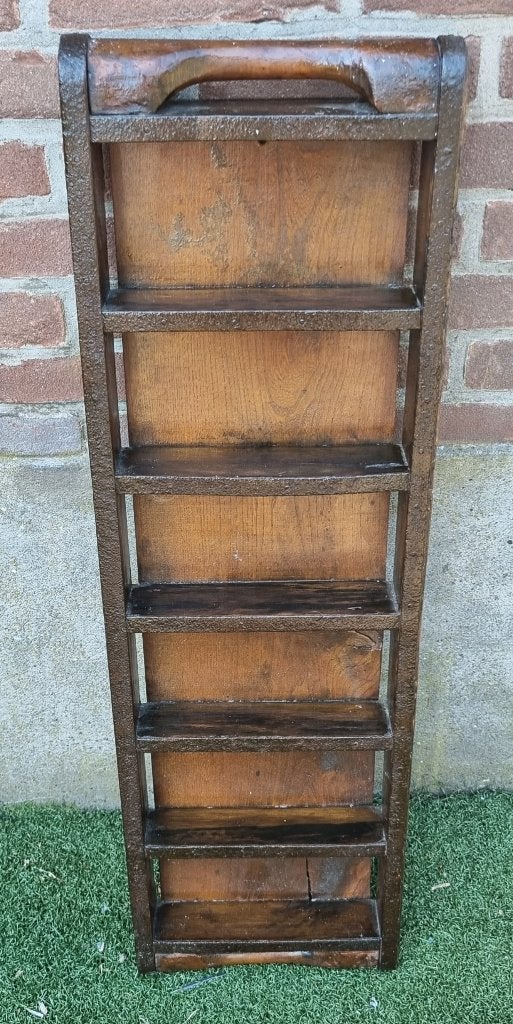 Antieke steenmal letterbak vakjeskast hout, Huis en Inrichting, Woonaccessoires | Wanddecoraties, Gebruikt, Hout, Decoratieobject