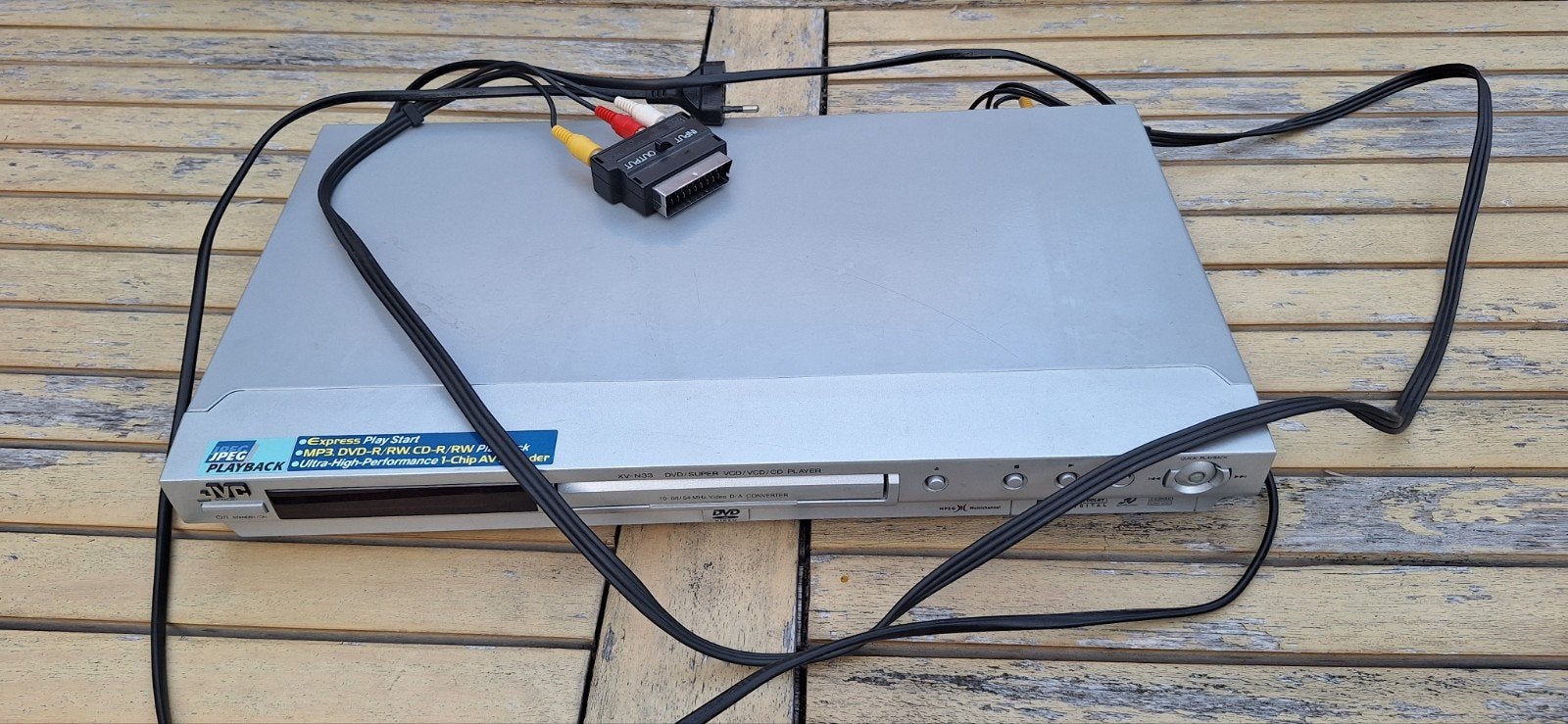 JVC XV-N33SL DVD-speler - Zilverkleurig met kabels, Audio, Tv en Foto, Ophalen, Gebruikt, Dvd-speler, JVC