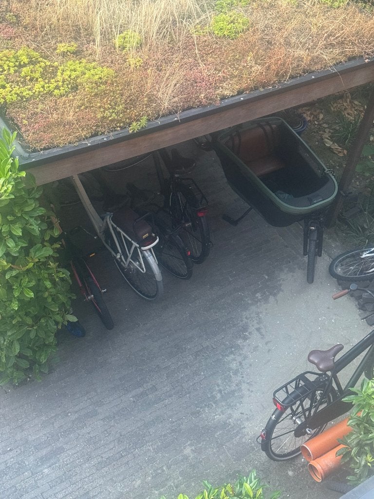 Fietsenhok, Tuin en Terras, Bergingen en Tuinkasten, Ophalen, Gebruikt, Hout, Fietsenberging