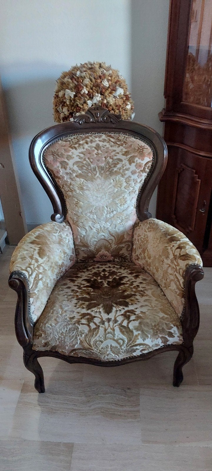 Italiaanse antieke Barok Stijl Fauteuil en Bankstel als set., Ophalen of Verzenden