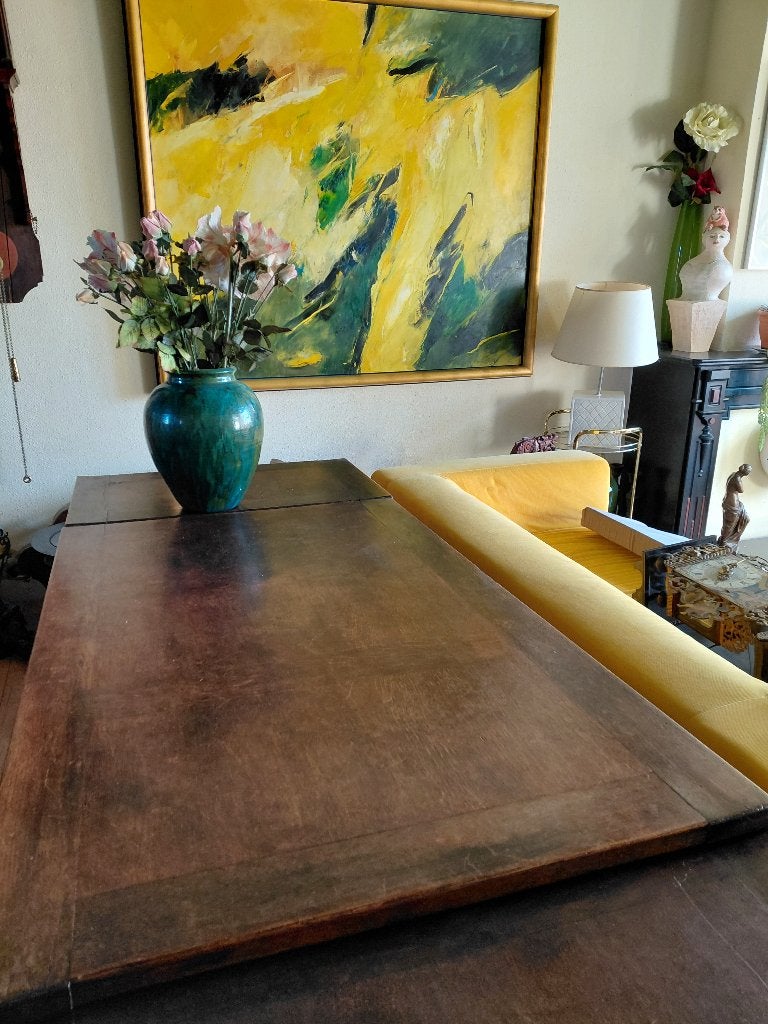 Vintage eettafel, Ophalen, Gebruikt, 100 tot 150 cm, Eikenhout