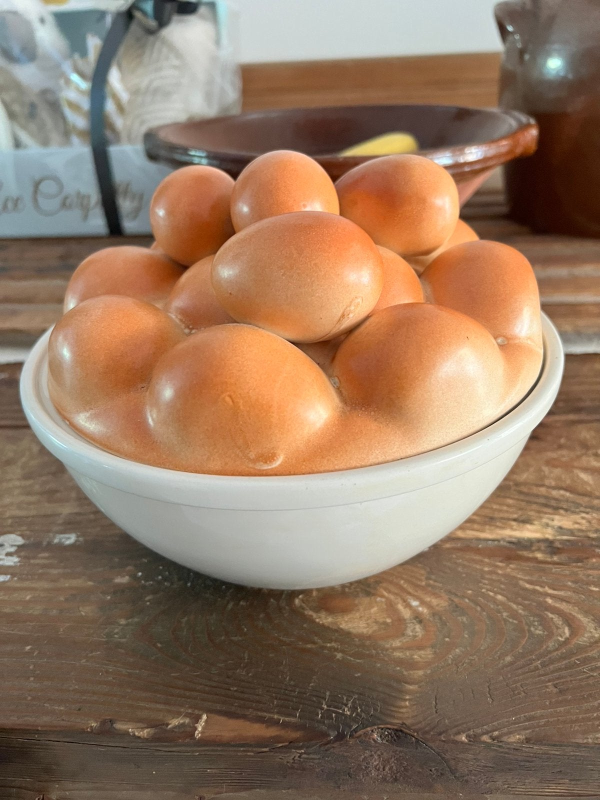Vintage eierschaal trompe l’oeil terrine eieren, Ophalen