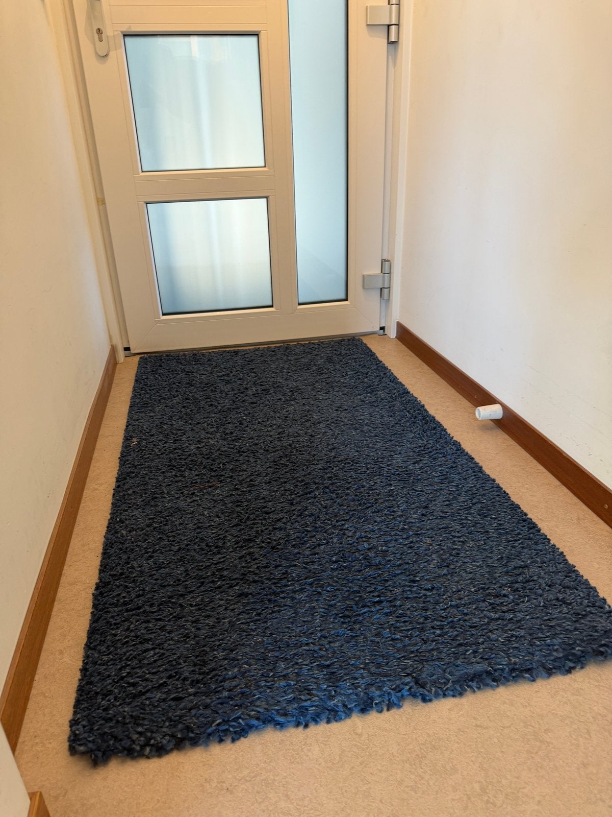 Blauwe Shaggy Vloerkleed - Zo goed als nieuw, Ophalen, Blauw, 50 tot 100 cm, Zo goed als nieuw