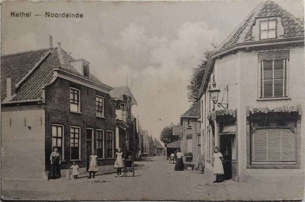 Kethel (Schiedam) 1925, Noordeinde - Mej. J.C. Verbakel, Verzamelen, Ophalen of Verzenden, Voor 1920, Gelopen, Zuid-Holland