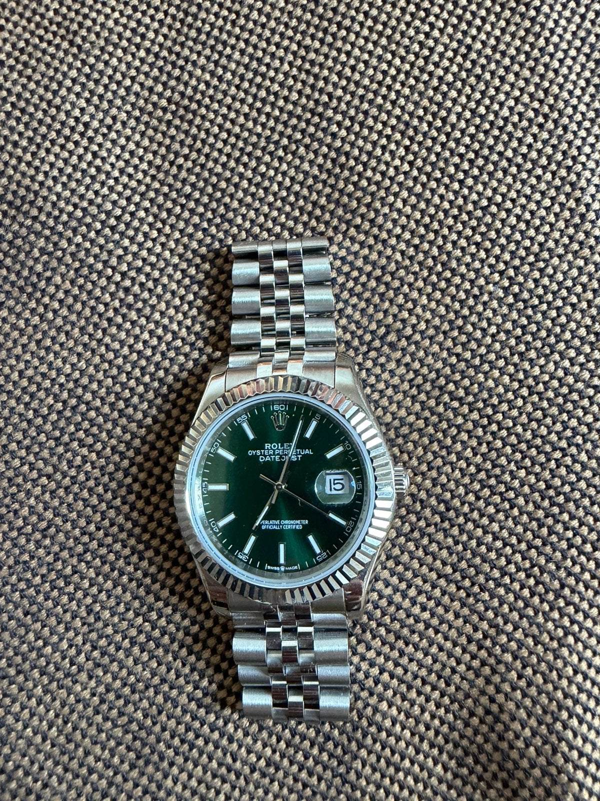 Rolex Datejust Green Dial, Ophalen of Verzenden, Zo goed als nieuw