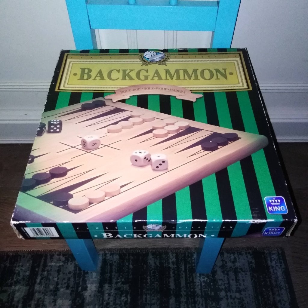 Backgammon spel met houten speelbord, Ophalen, Zo goed als nieuw