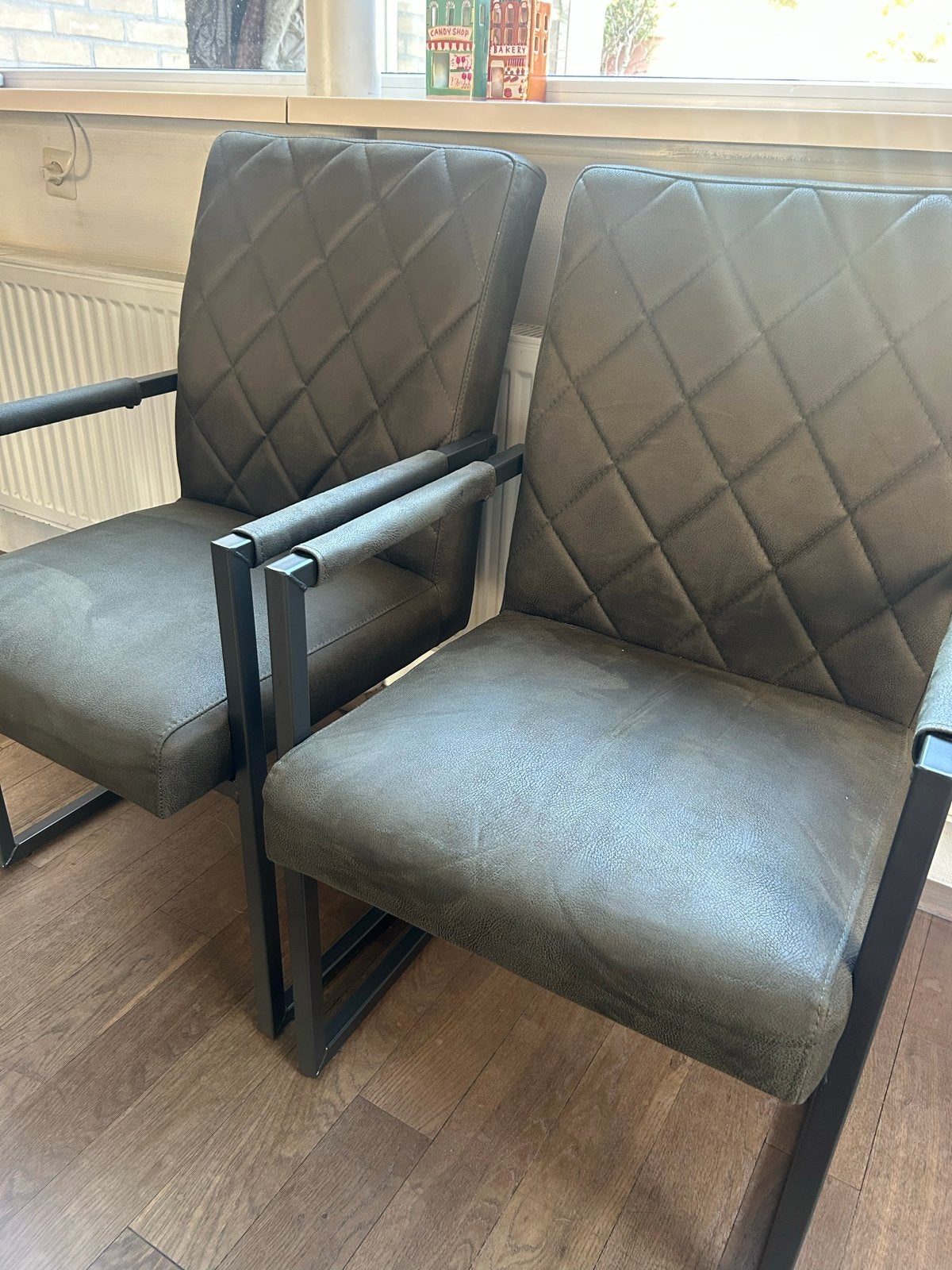 6 XL Echt Leren Eetkamerstoelen - Zo goed als nieuw, Huis en Inrichting, Ophalen, Zo goed als nieuw, Overige materialen