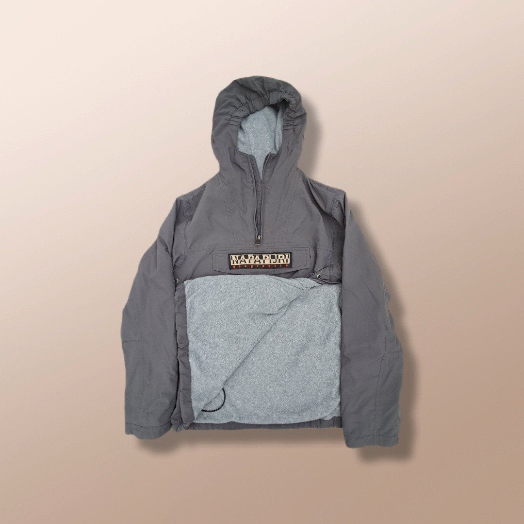 Napapijri Skidoo Anorak Jas - Grijs, Kleding | Heren, Jassen | Winter, Ophalen of Verzenden, Zo goed als nieuw, Grijs