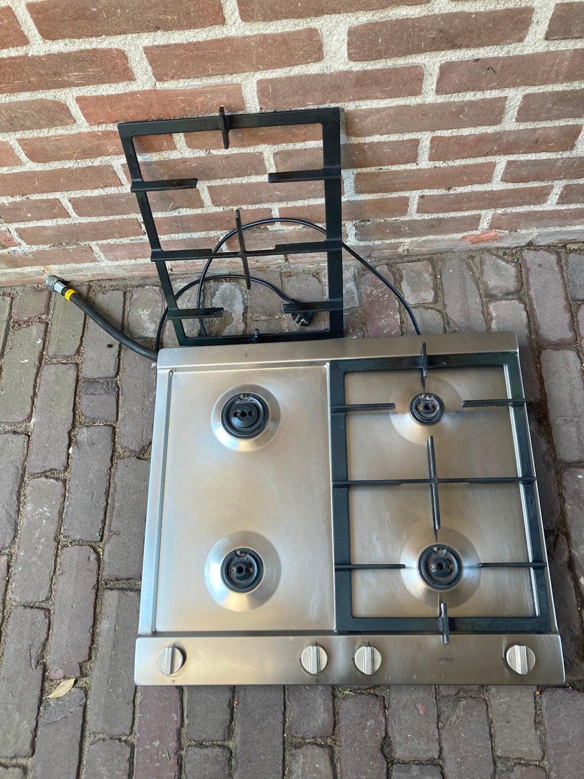 Atag RVS Gasfornuis met 4 Pitten en Beveiliging, Ophalen, Gebruikt, Gas, 4 kookzones