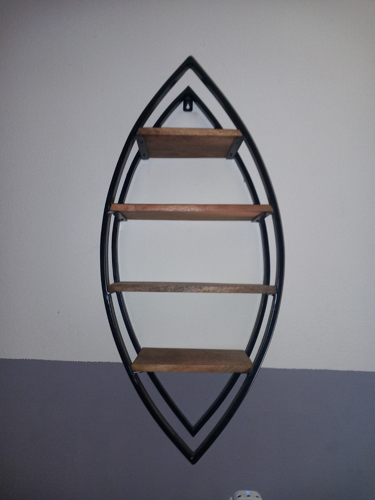 Decoratieve wandplank in bootvorm - metaal en hout, Ophalen of Verzenden, Zo goed als nieuw