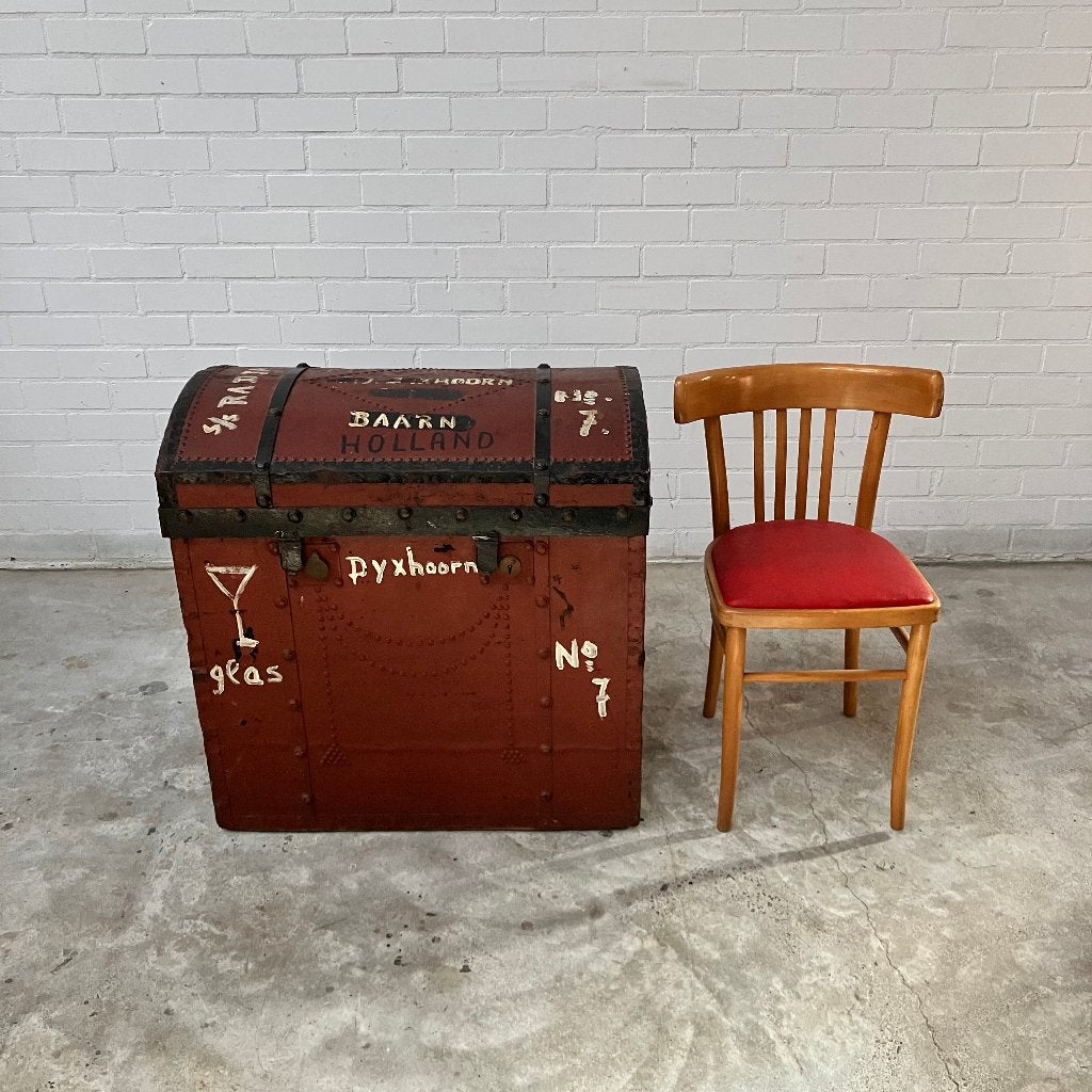 Vintage antieke kist dekenkist reiskoffer hutkoffer, Antiek en Kunst, Curiosa en Brocante, Ophalen