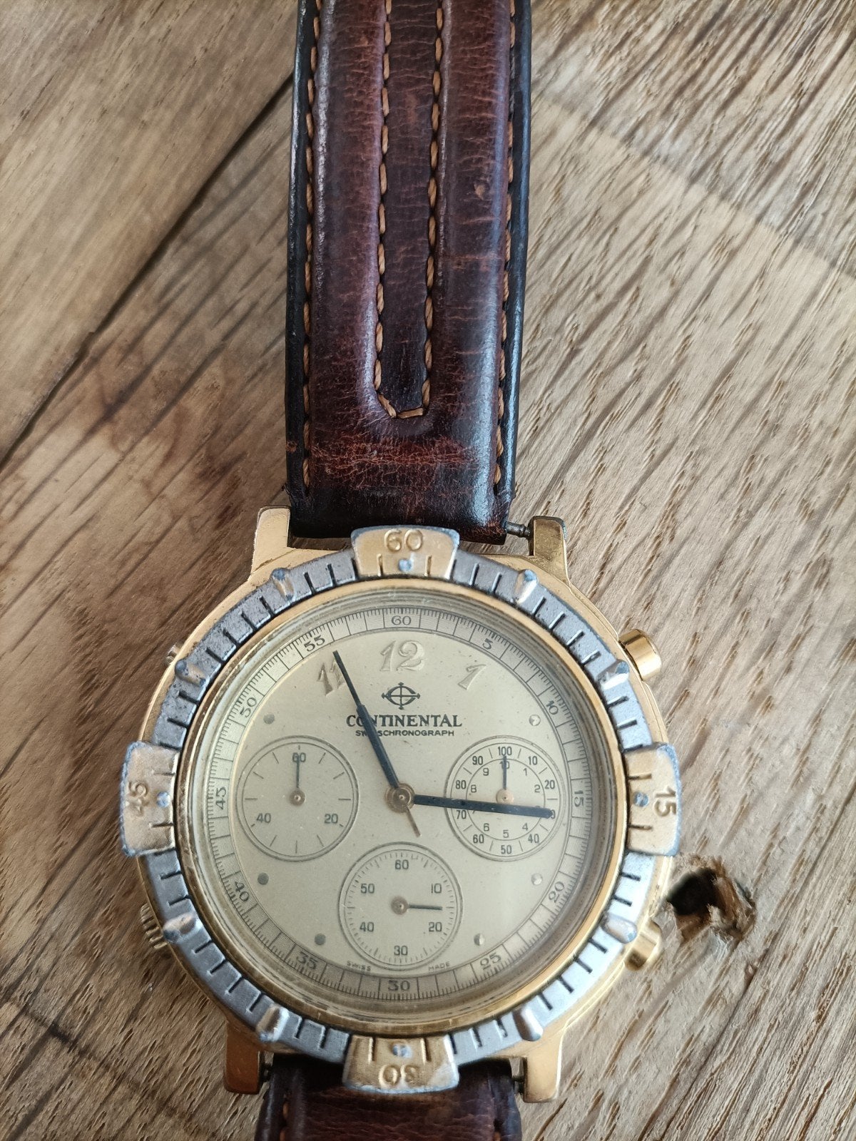 Continental Chronograaf Polshorloge - Gebruikt, Sieraden, Tassen en Uiterlijk, Horloges | Heren, Ophalen of Verzenden, Gebruikt