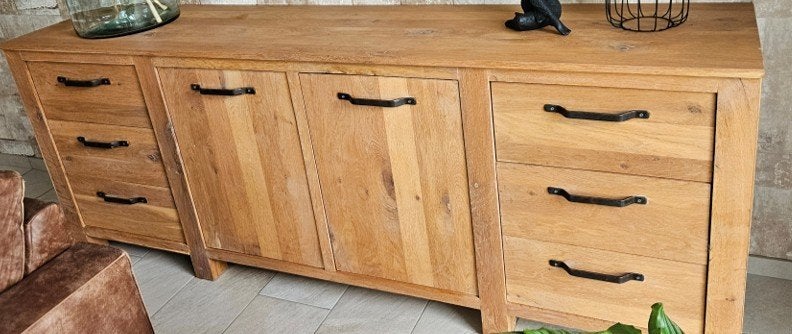 Dressoir eiken, Ophalen, Met deur(en), Eikenhout, Zo goed als nieuw