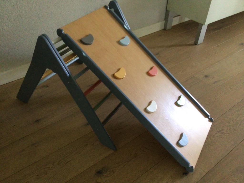 Luna Toys houten klimrek en glijbaan voor peuters, Ophalen, Gebruikt, Glijbaan