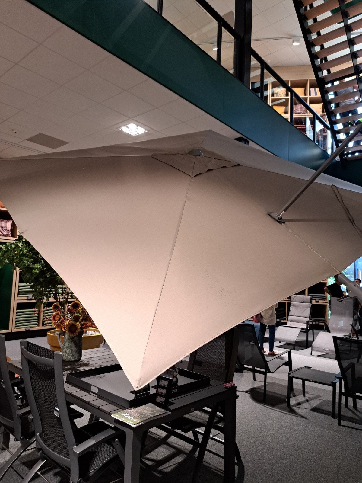 Shadowline Alabama zweefparasol 3x3 meter., Ophalen, Zo goed als nieuw, Zweefparasol, Kantelbaar