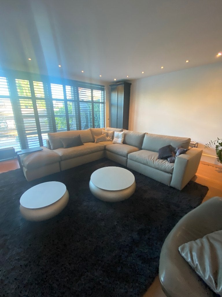 Linteloo Carlo modulaire designbank inclusief poef, Ophalen, Hoekbank, Zo goed als nieuw, Stof