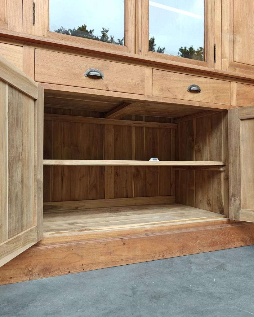 Bergruimte! Teakhouten buffetkast | Gesloten deuren  #5823, Huis en Inrichting, Glas, Gebruikt, Met deur(en), -