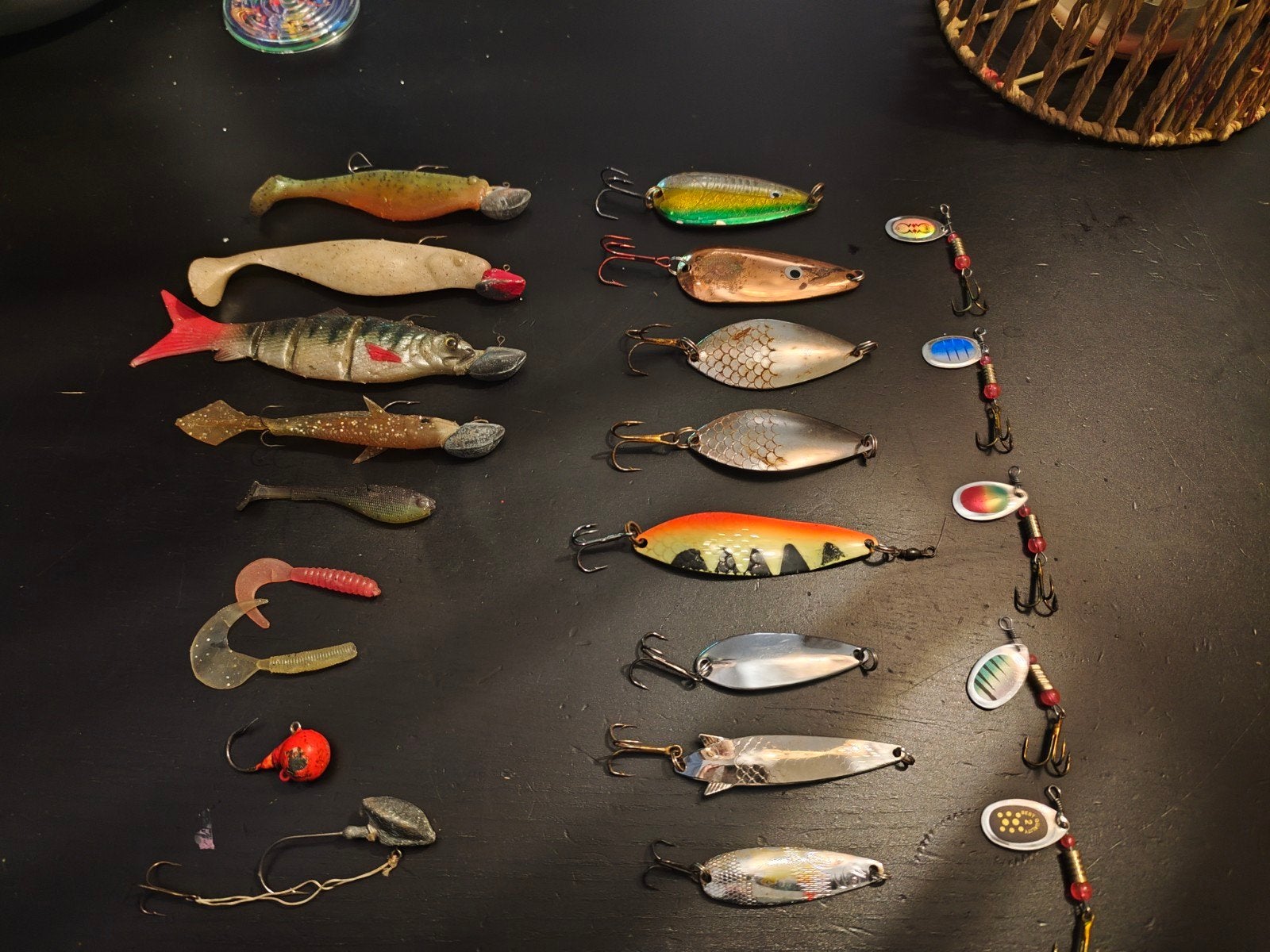 Diverse vis kunstaas en spinners (ook los te koop), Ophalen, Gebruikt, Overige typen