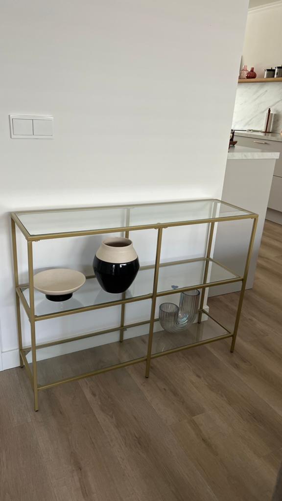 Vitrinekast glas en goud, Ophalen, Zo goed als nieuw