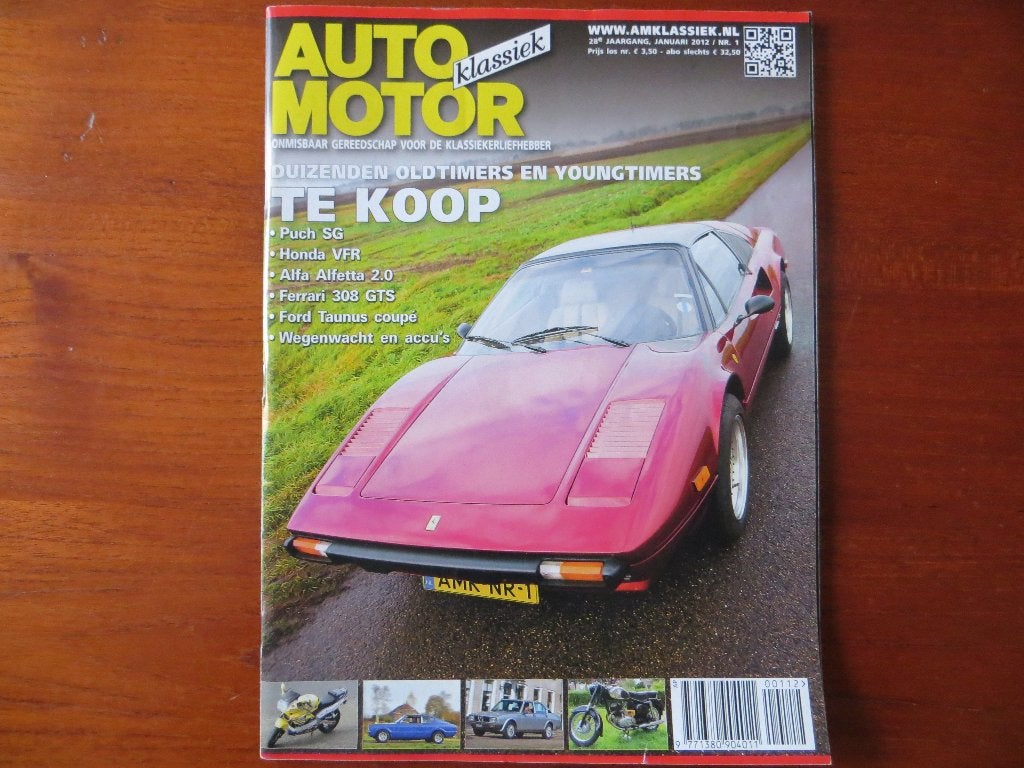 Auto Motor Klassiek 1 2012 Taunus Coupé, Wegenwacht, 308 GTS, Ophalen of Verzenden, Nieuw, Alfa Romeo