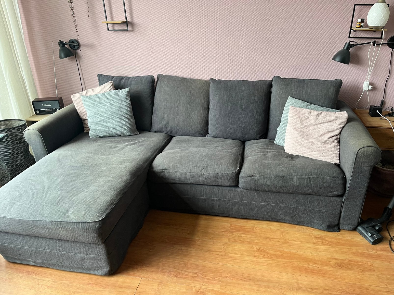 IKEA Grönlid hoekbank met chaise longue, 250 cm, Huis en Inrichting, Ophalen, 250 tot 300 cm, Gebruikt, Hoekbank