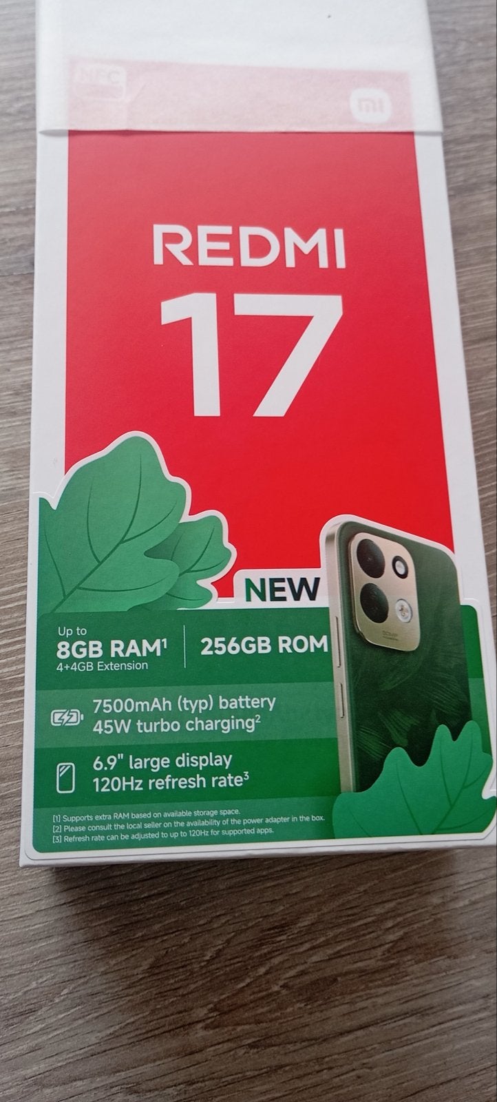Xiaomi Redmi 17 Oak Green 256GB - Nieuw in doos, Overige modellen, Nieuw, Ophalen of Verzenden, Zonder simlock
