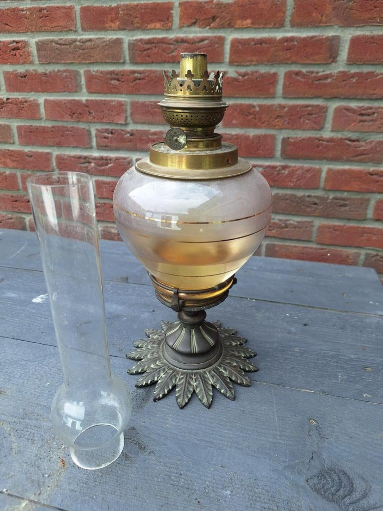 Antieke Jugendstil olielamp, Kosmos Brenner, ca. 50cm hoog, Antiek en Kunst, Antiek | Lampen, Ophalen of Verzenden