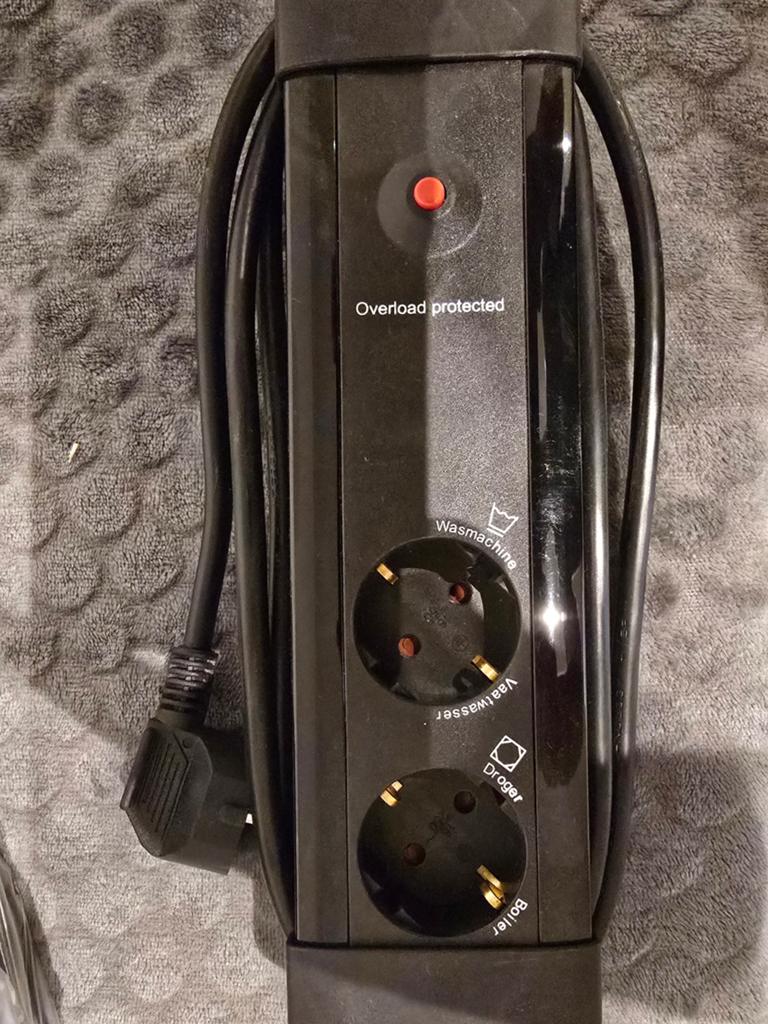 Handson Stekkerdoos 2-voudig Wasmachine/droger Zwart, Ophalen of Verzenden