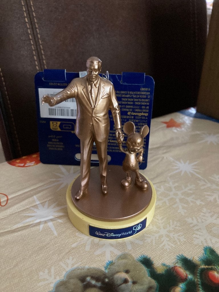 Nieuw ornament Walt & Mickey Mouse ( Disney world 50 Year ), Ophalen of Verzenden, Mickey Mouse, Nieuw, Beeldje of Figuurtje