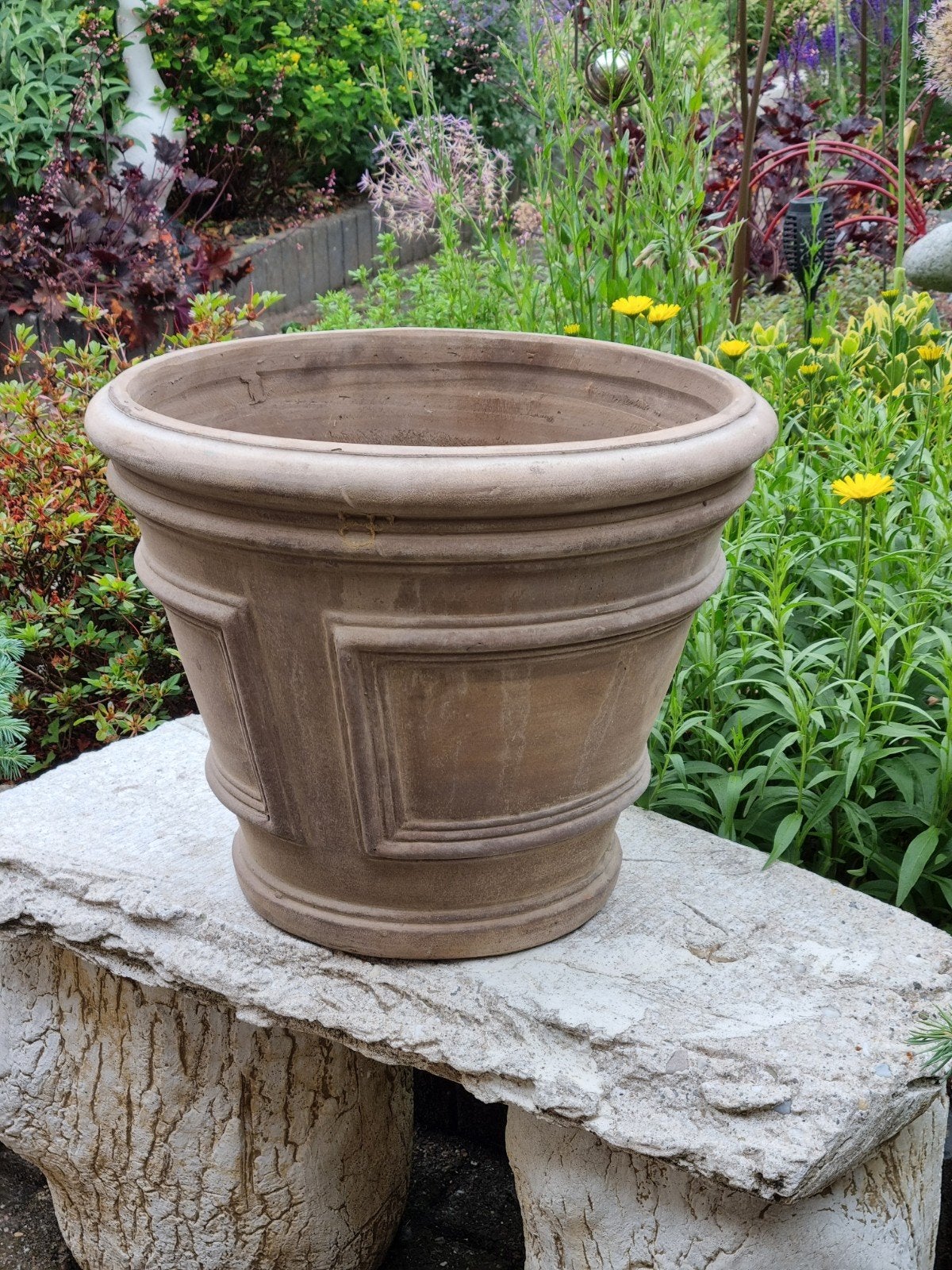 grote 35 cm bloempot terracotta, Ophalen, Steen, Rond, Zo goed als nieuw