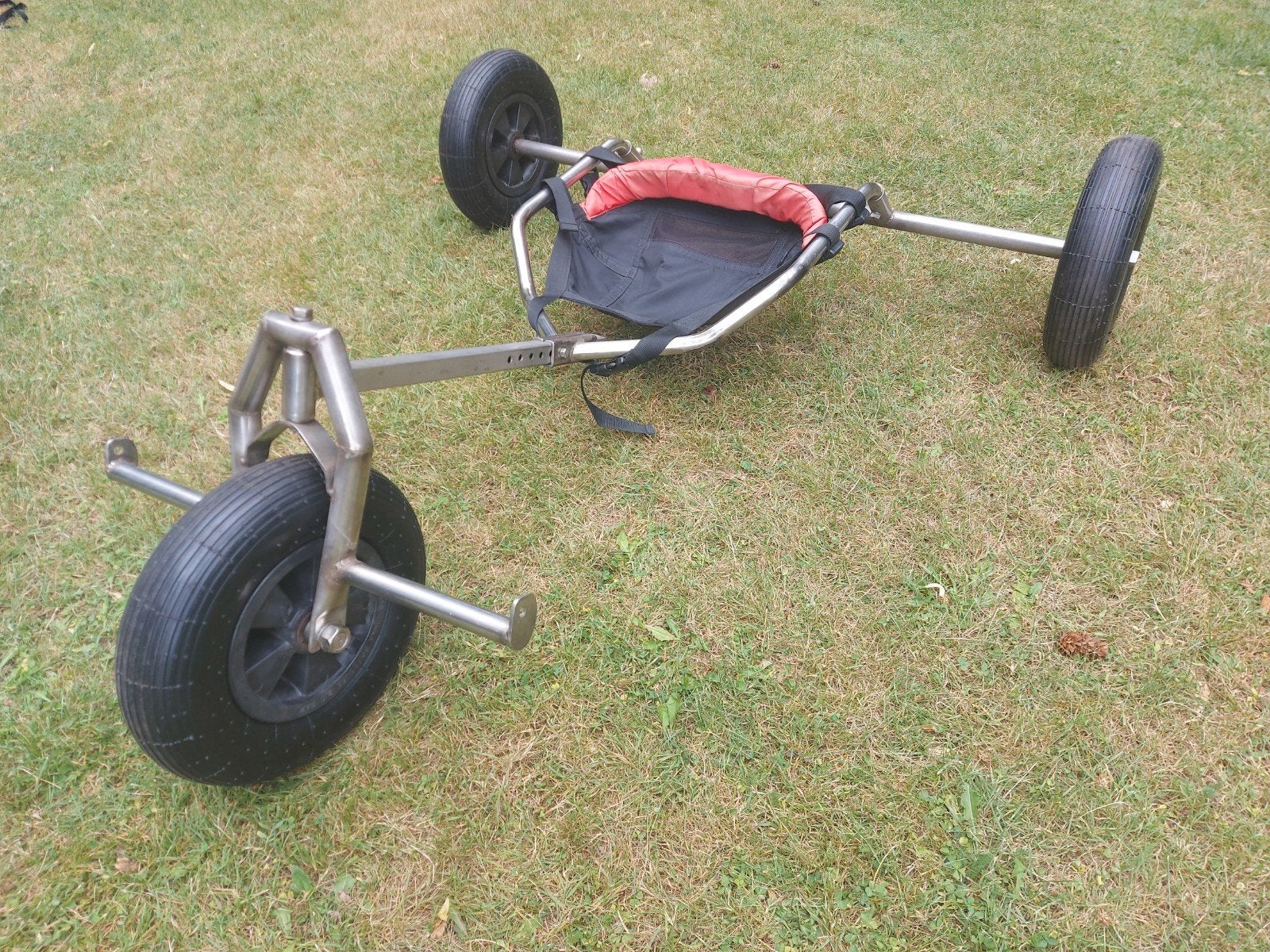 RVS Kitebuggy met nieuwe banden., Ophalen, Zo goed als nieuw